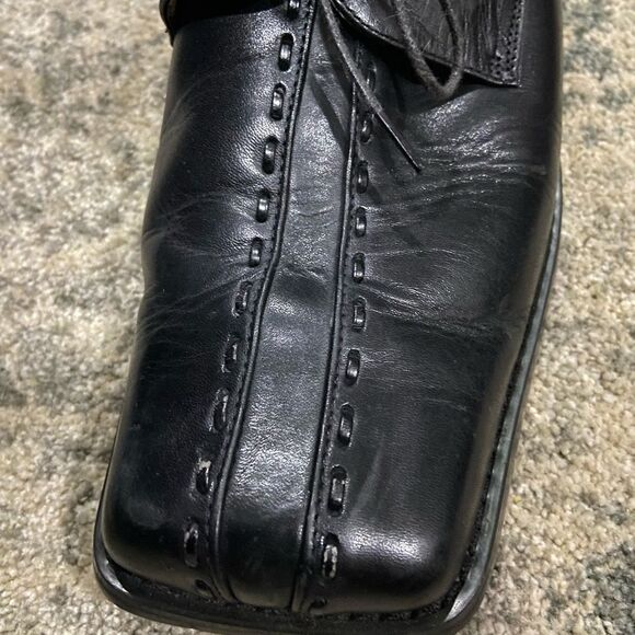 Roberto Rossi Italian Genuine Leather Square Toe Lace Up Dress Shoes Size 10.5M - Picture 4 of 7